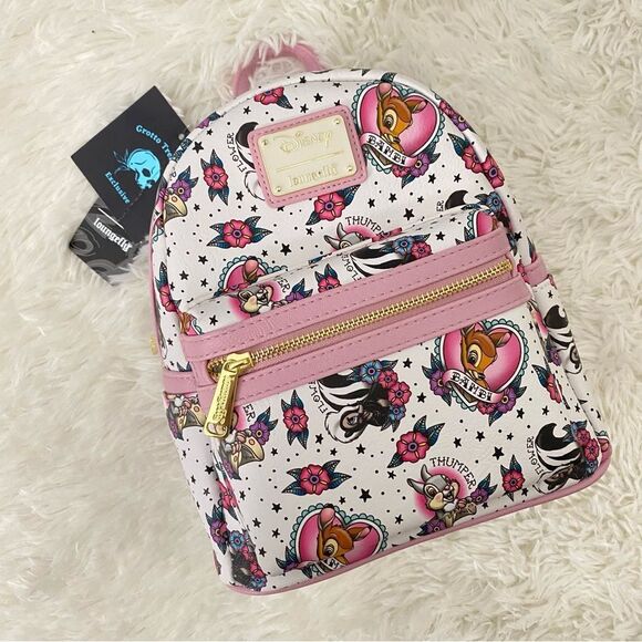 Loungefly Disney Bambi Tattoo Print Mini Backpack 🦌 - Picture 1 of 10
